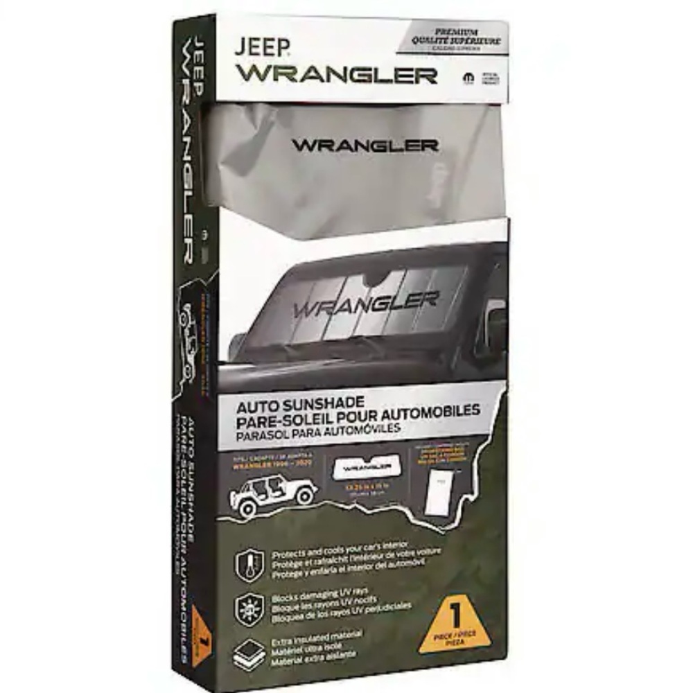 Jeep Wrangler MOPAR OFFICIAL Sun Shade: Silver, Accordion Windshield